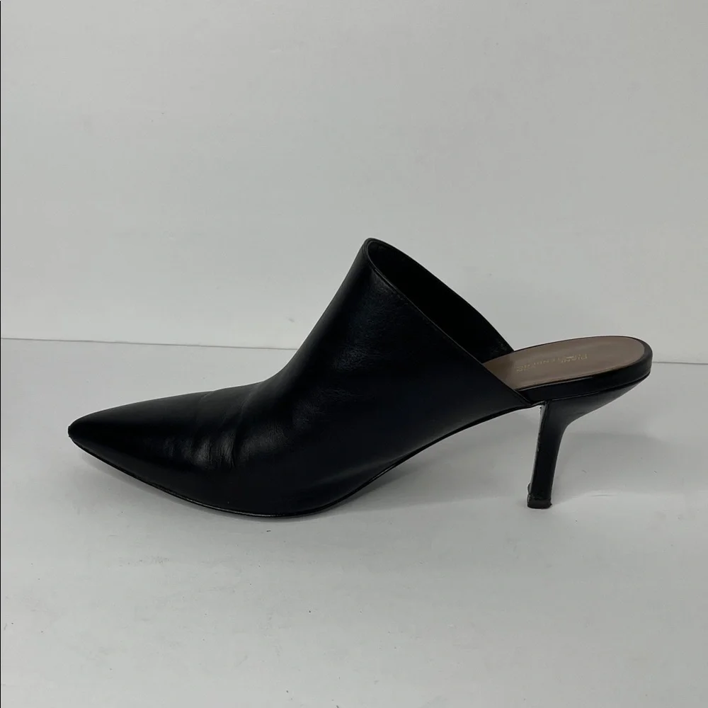Diane Von Furstenberg Black Leather Pointed Toe Mules Sz 8 - Picture 5 of 7